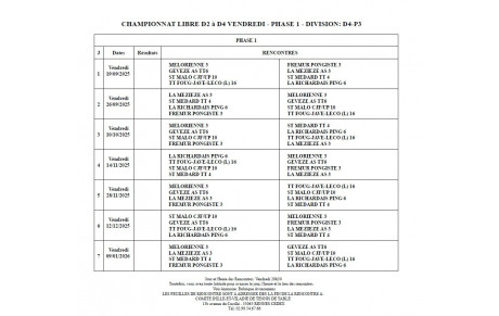 D4 du vendredi 1ère phase